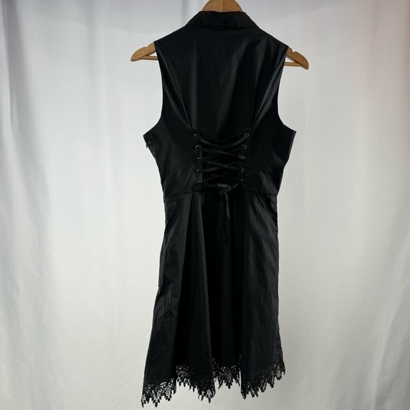 NEW Harry Potter Collared Lace Up Back Mini Dress in Black Size Medium - Picture 9 of 12